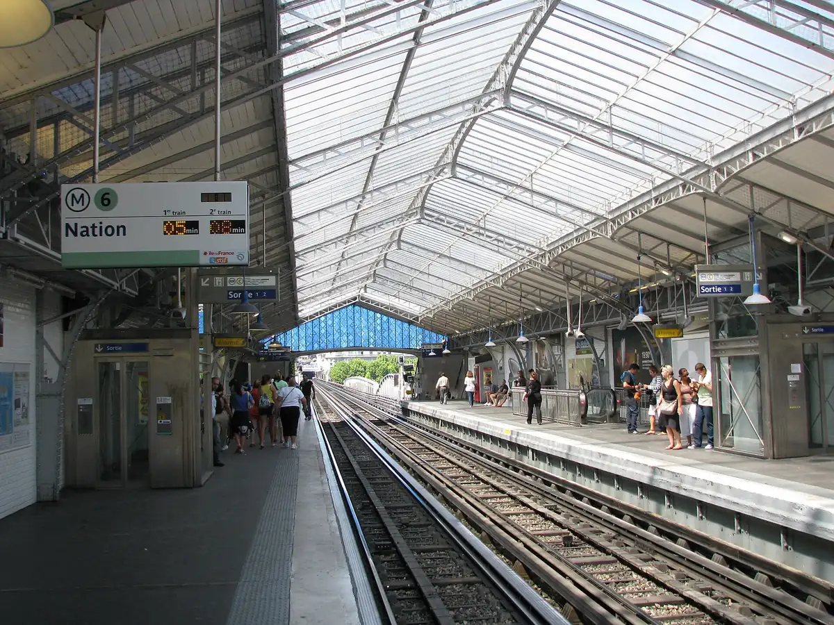 Rame de métro sur le viaduc aérien de Bir-Hakeim à Paris